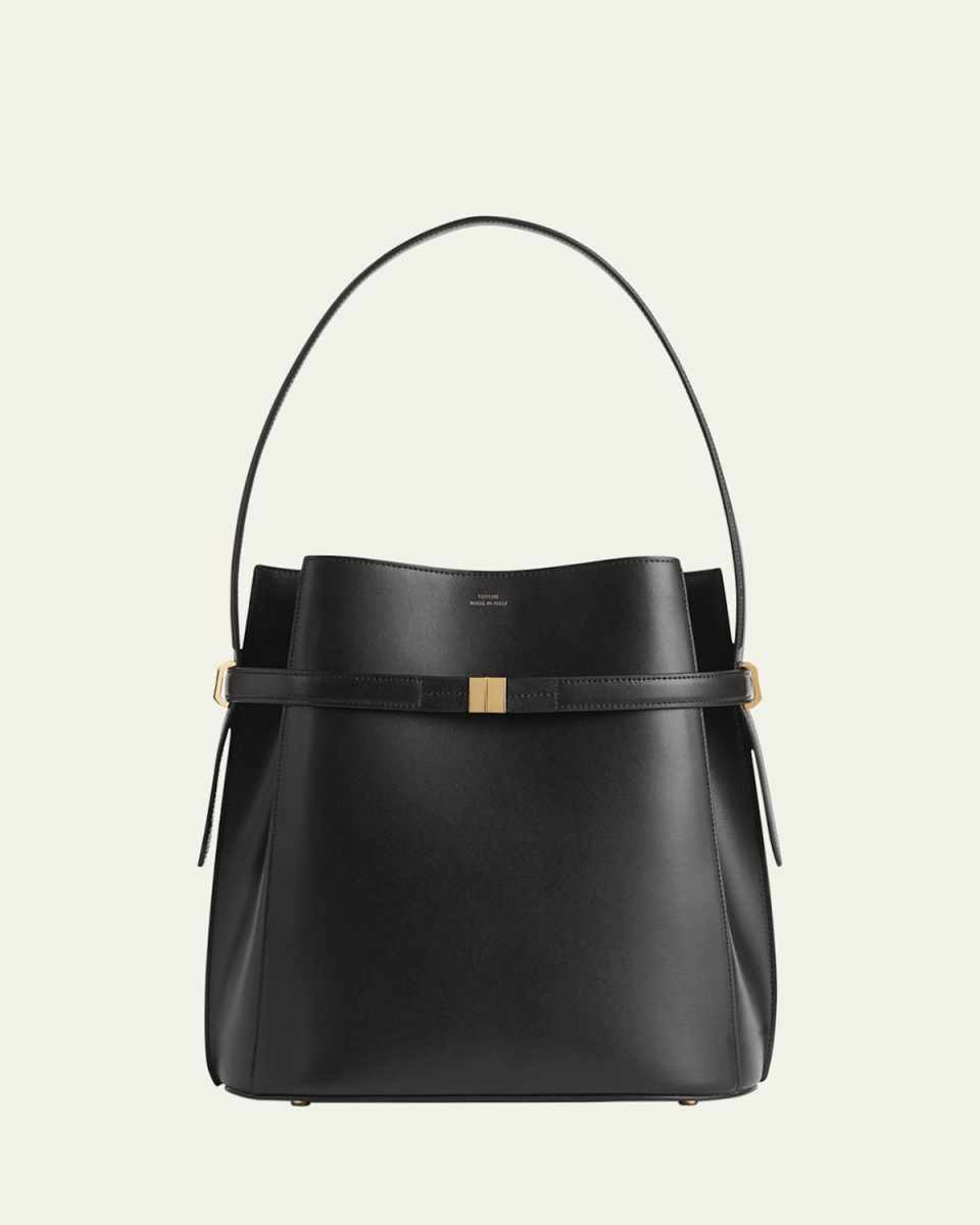Belted Napa Leather Bucket Bag